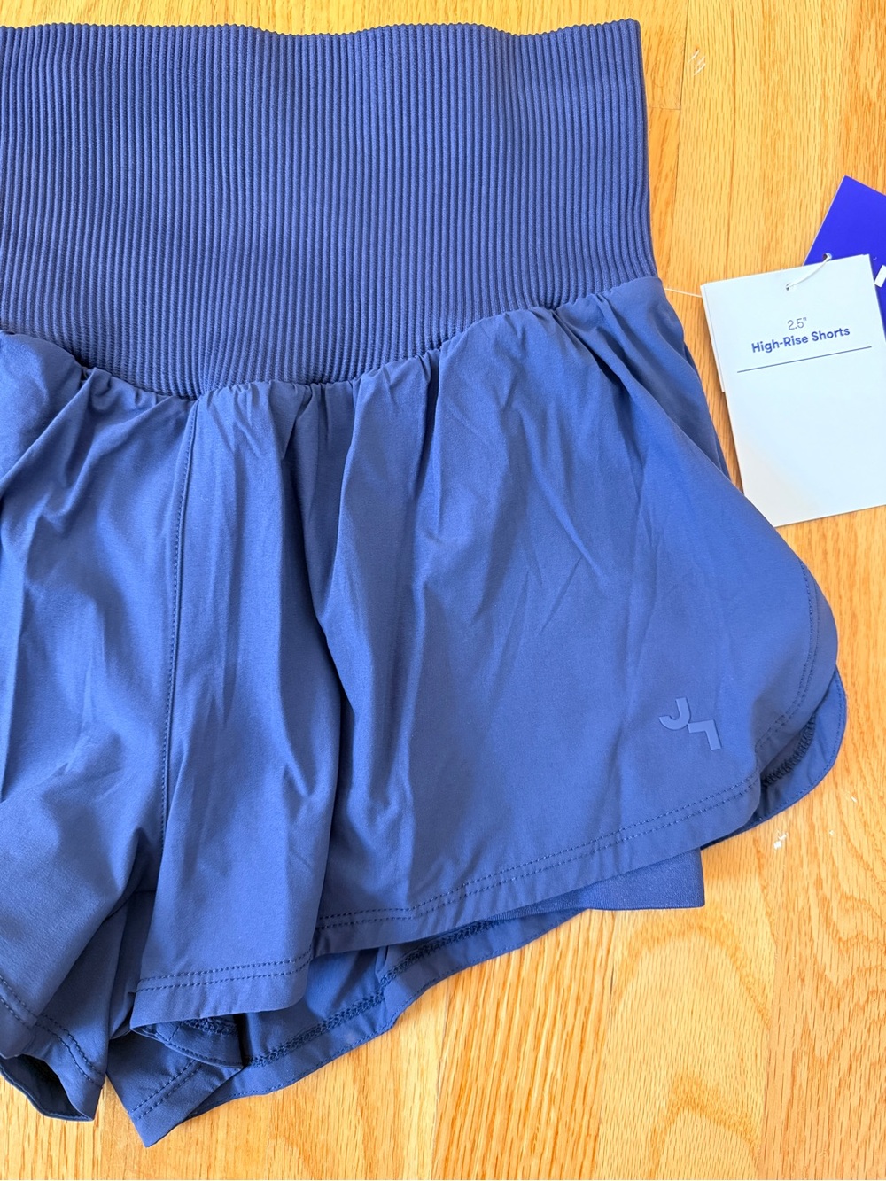 JoyLab Seamless Waistband High-Waist Blue Women’s Athletic Shorts - Picture 6 of 8